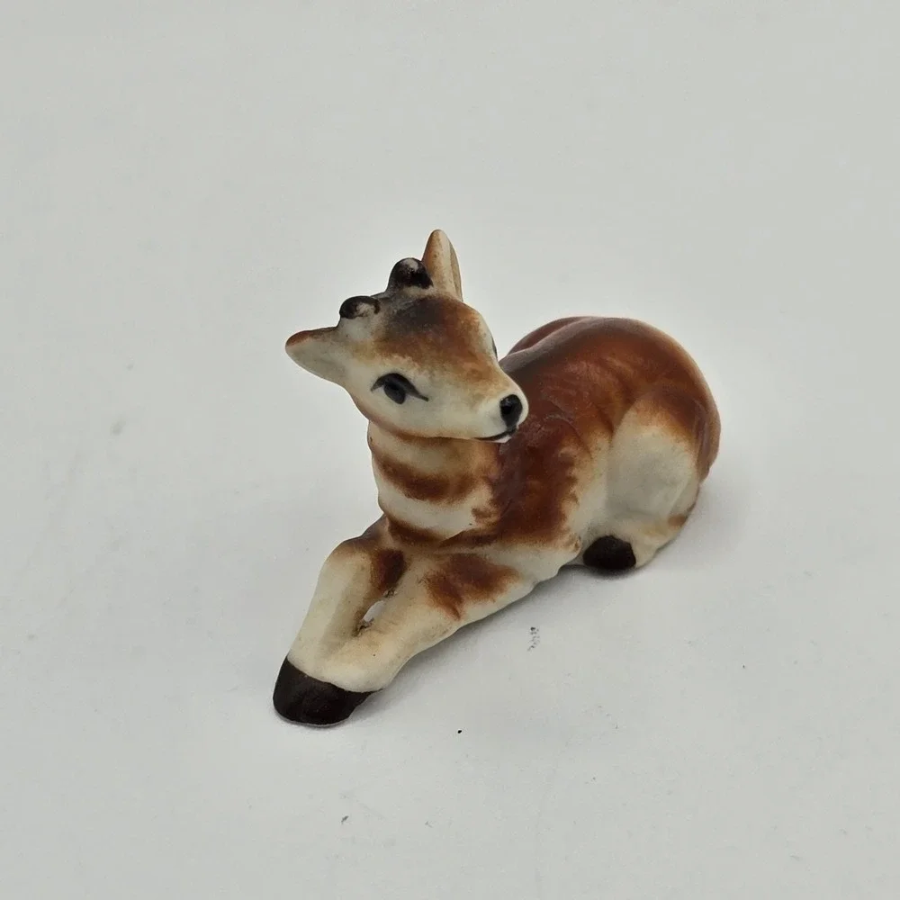 Miniature Bone China Deer Buck Figurine 1.5